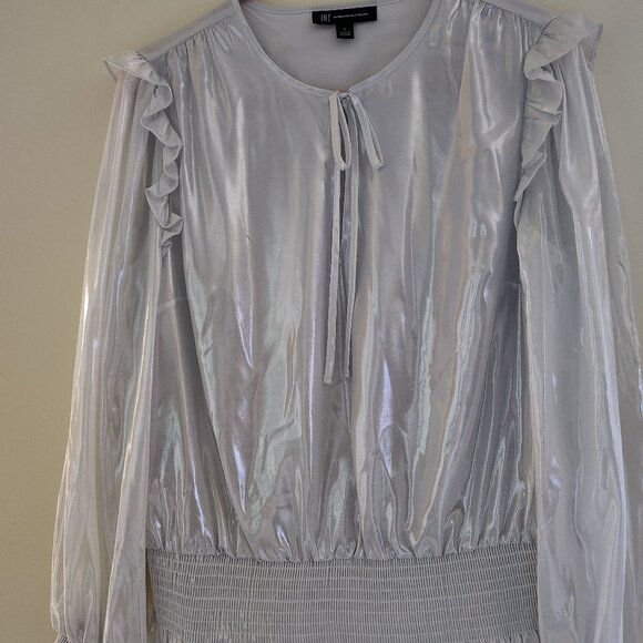 White Silver Holiday Blouse - Picture 1 of 1